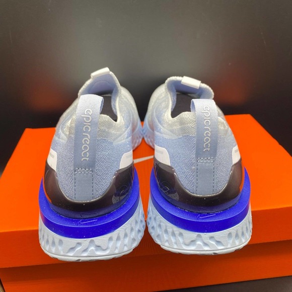 Nike Epic Phantom React Flyknit White/Hydrogen Blue BV0417-101 Men Size 7.5-14 - Picture 4 of 10